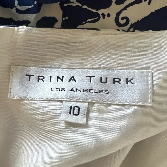 Trina Turk Blue and White Blouse Hawaiian Top - Picture 2 of 3
